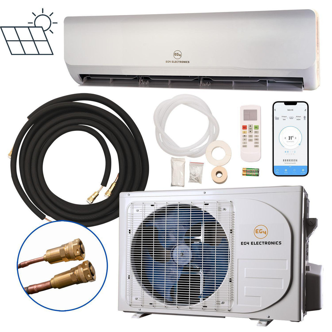 24K EG4 Hybrid Solar Mini-Split Air Conditioner Heat Pump AC/DC