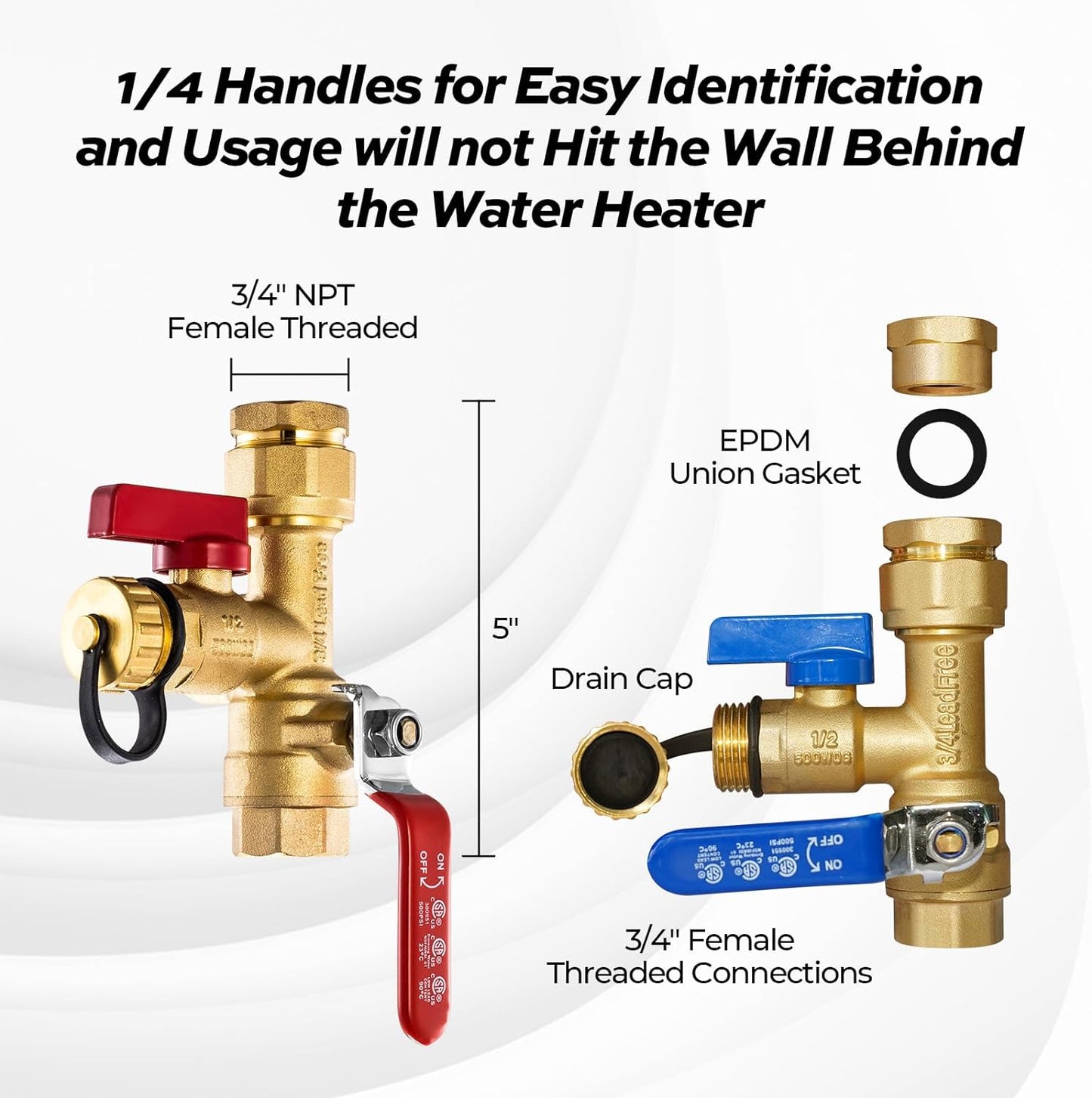 3/4" water valve set handle