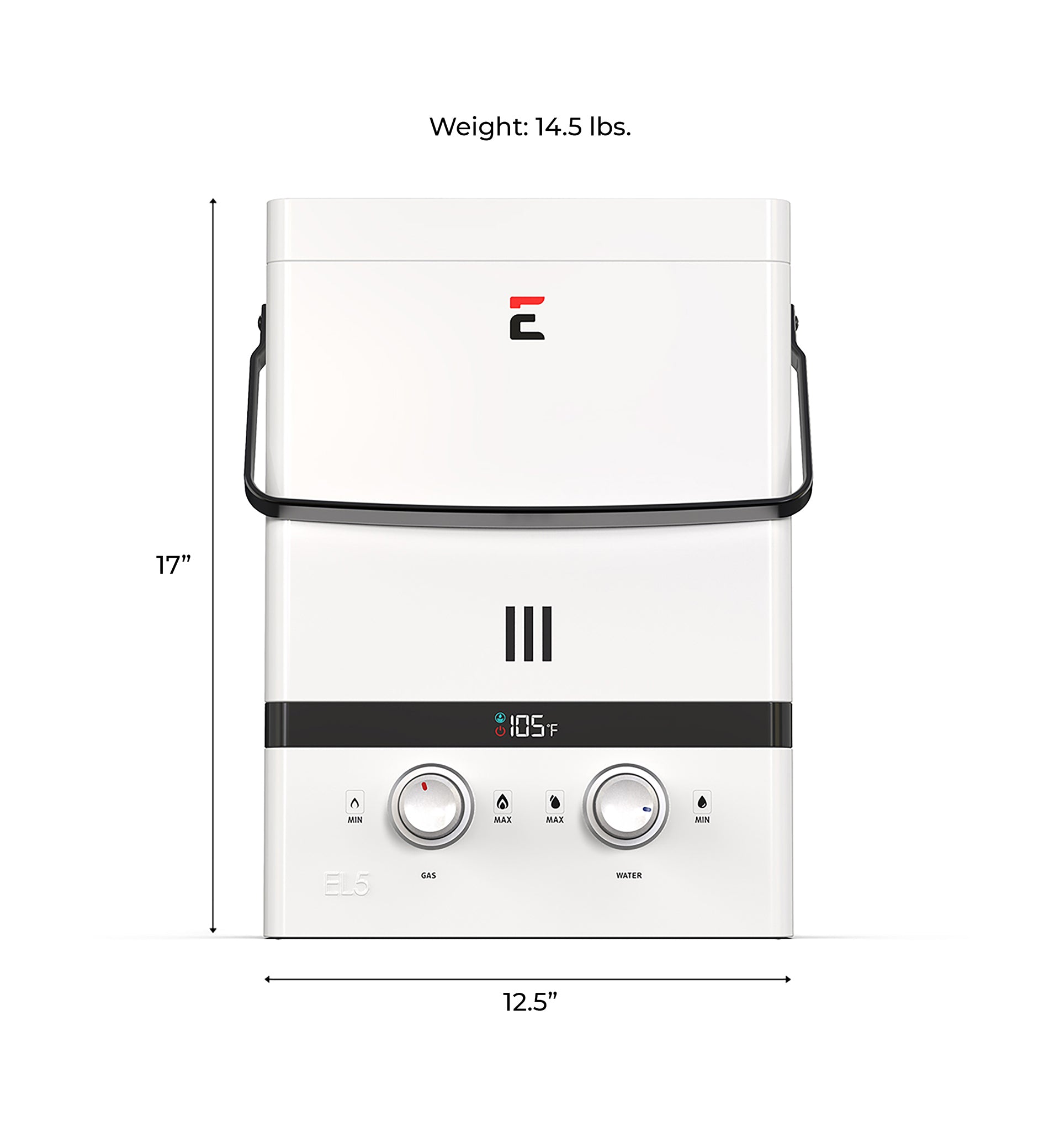 Eccotemp Luxe EL5 Portable Tankless Water Heater DIMENSIONS