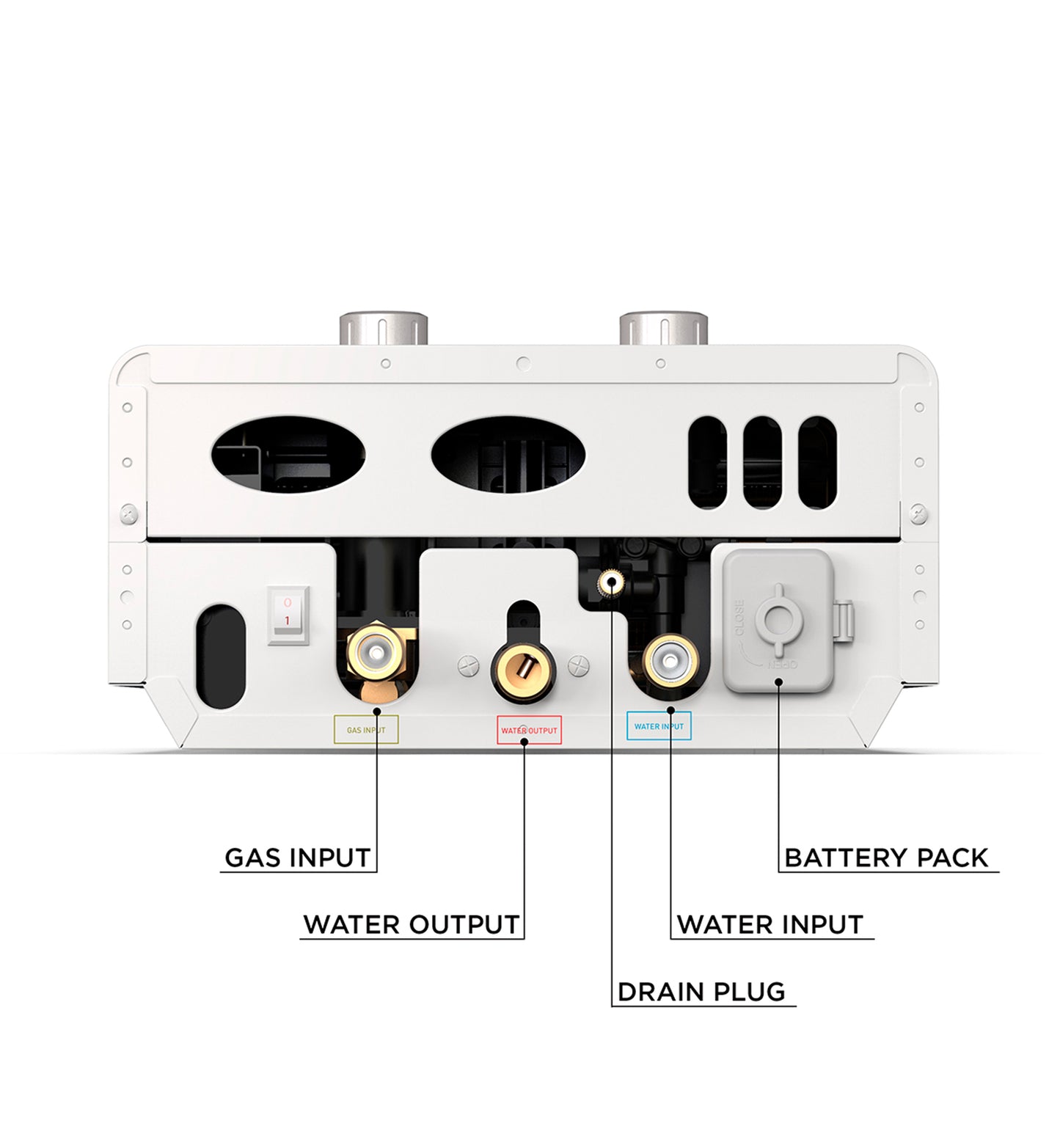 Eccotemp Luxe EL7 Outdoor Portable Tankless Water Heater BOTTOM