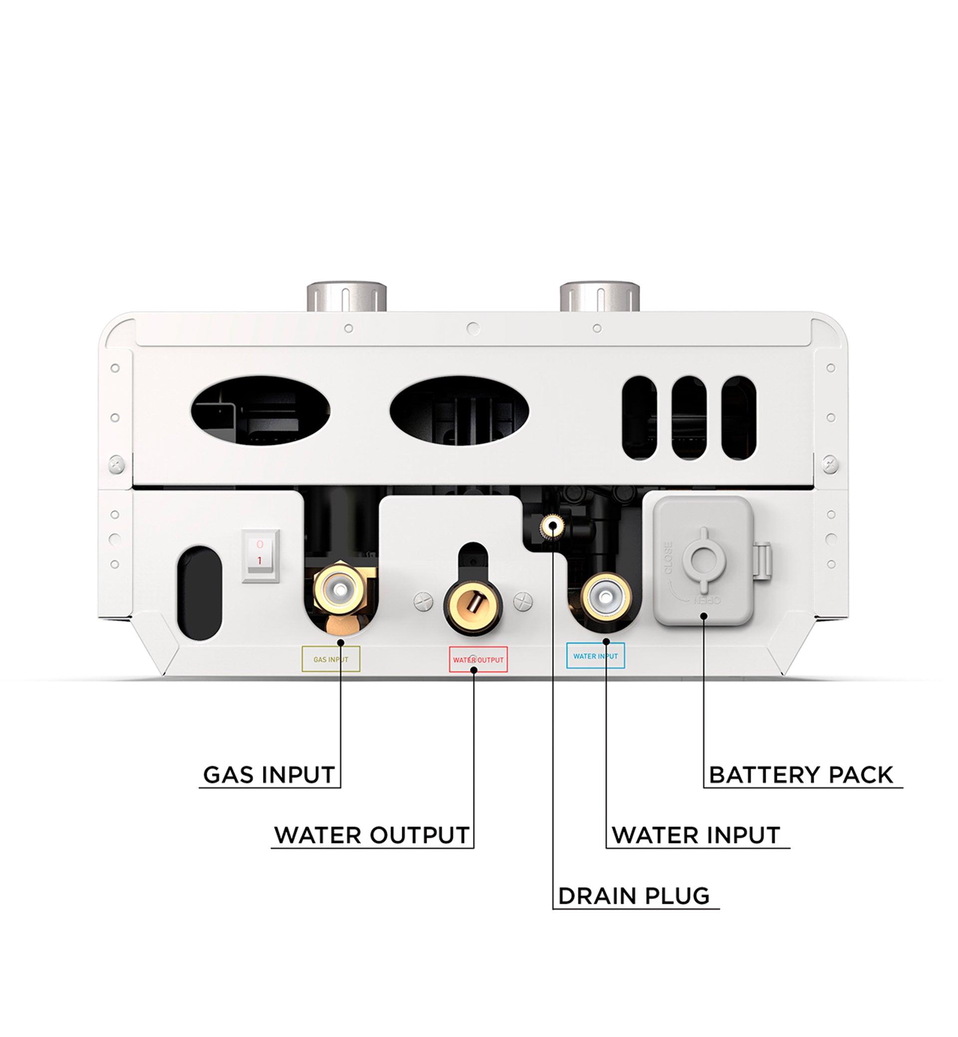 Eccotemp Luxe EL7 Outdoor Portable Tankless Water Heater  BOTTOM