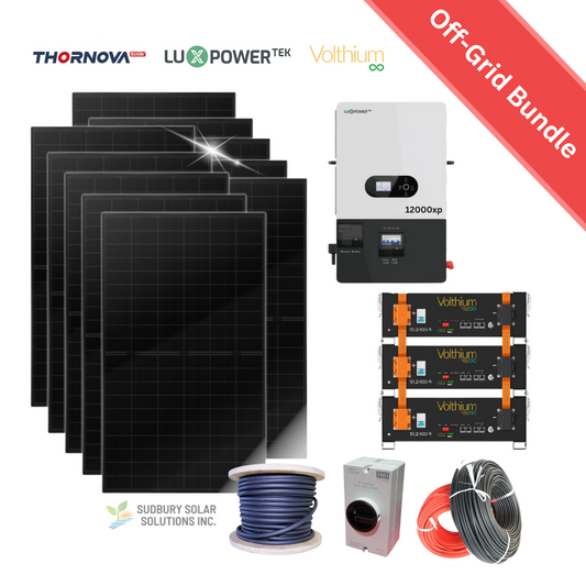 Luxpower 12000XP | Volthium Battery | 500W Thornova Solar Panel | Accessories | Off-Grid Solar Bundle