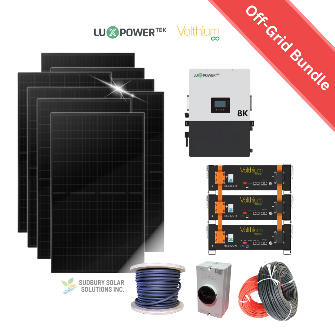 Luxpower 8k | Volthium Battery | 500W Solar Panel | Accessories | Off-Grid Solar Bundle