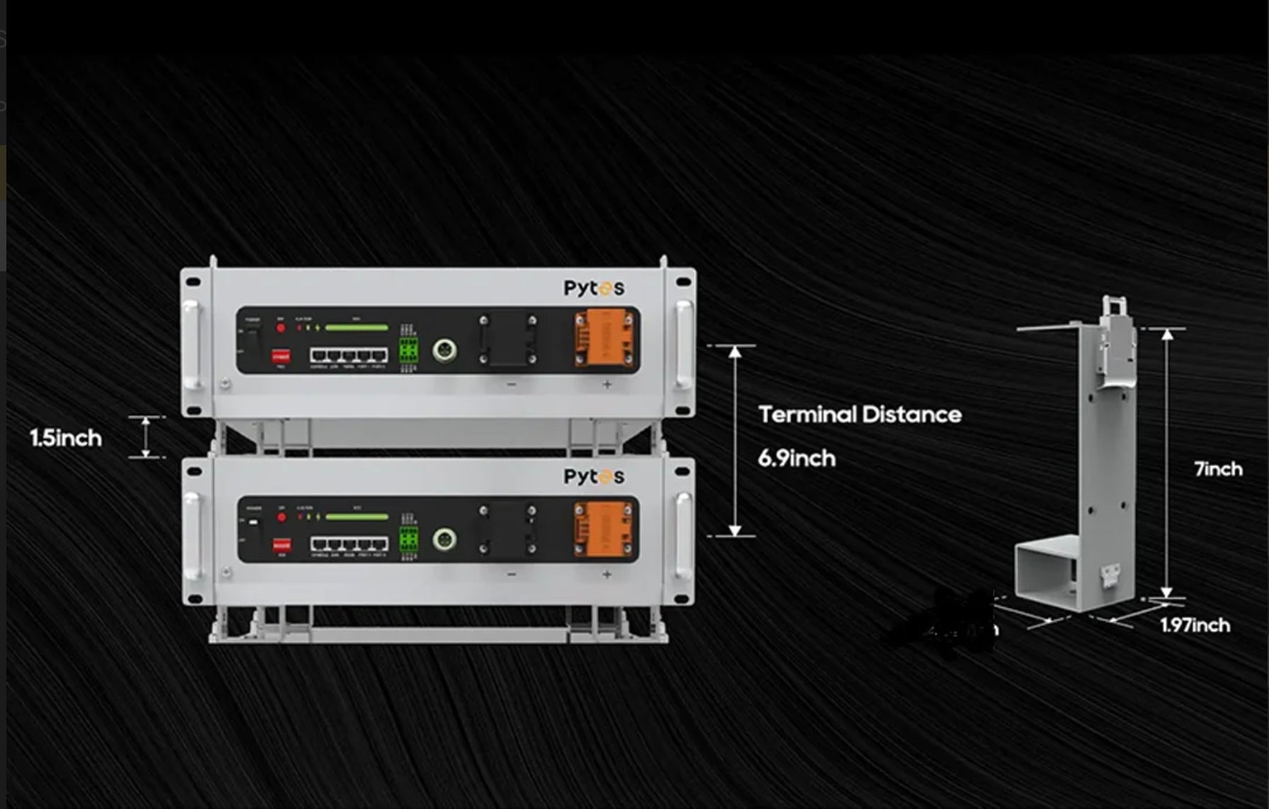 Pytes V5 Battery Mounting Brackets dimensions