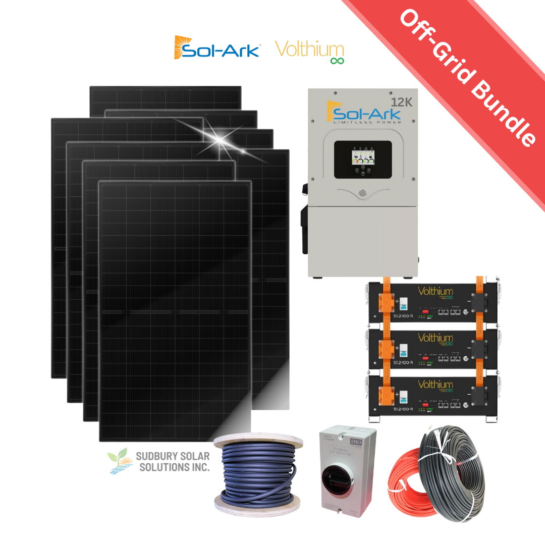 Sol-Ark 12k | Volthium Battery | 500W Solar Panel | Accessories | Off-Grid Solar Bundle
