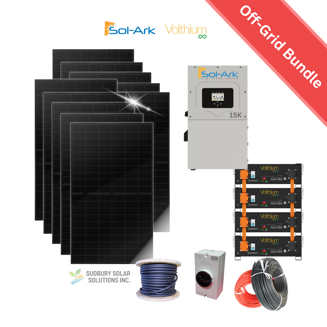 Sol-Ark 15k | Volthium Battery | 500W Solar Panel | Accessories | Home Off-Grid Solar Bundle