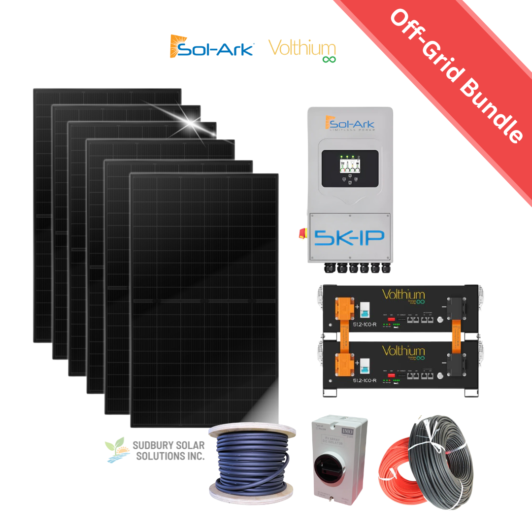 Sol-Ark 5k | Volthium Battery | 500W Solar Panel | Accessories | Off-Grid Solar Bundle