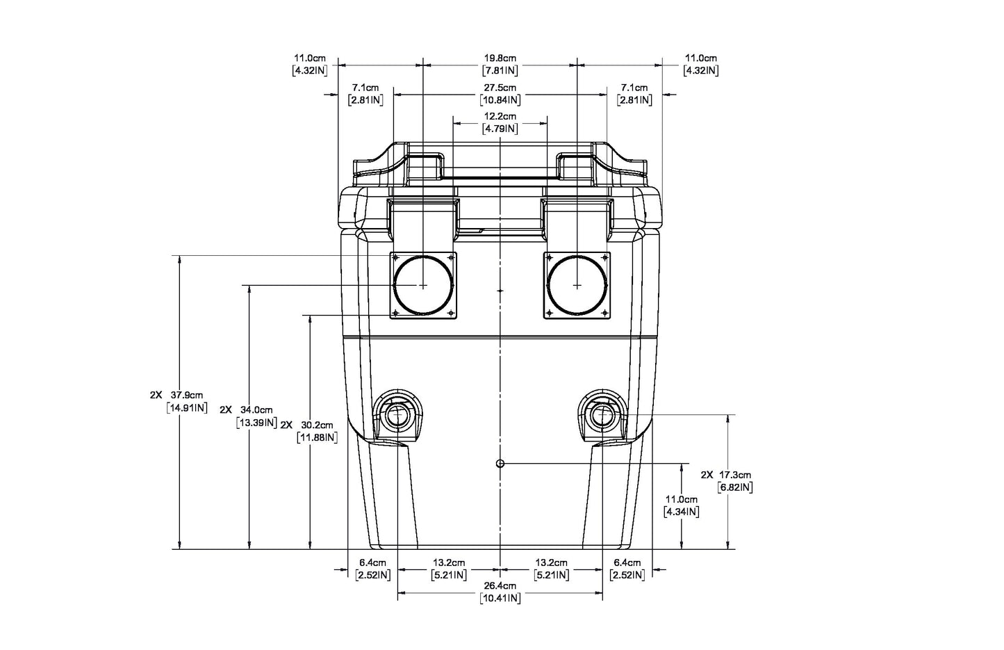 Thinktank Toilet rear dimentsions
