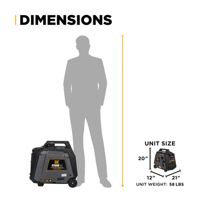 BE Power 4,700W Dual-Fuel Digital Inverter Generator
