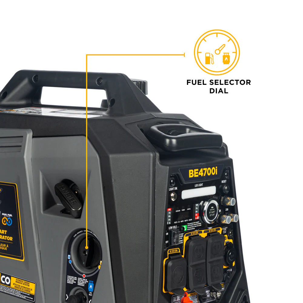 BE Power 4,700W Dual-Fuel Digital Inverter Generator