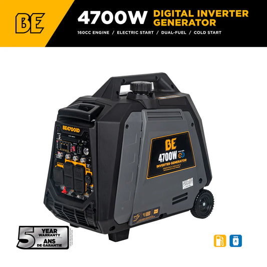 BE Power 4,700W Dual-Fuel Digital Inverter Generator