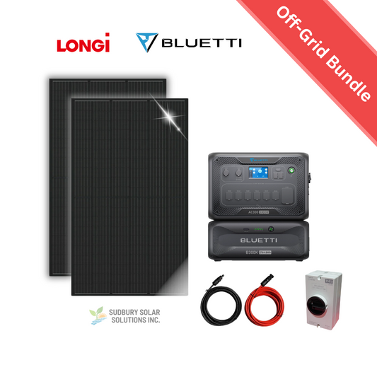 BLUETTI AC300 + B300K + 2×LONGI 450W Solar Power Kit