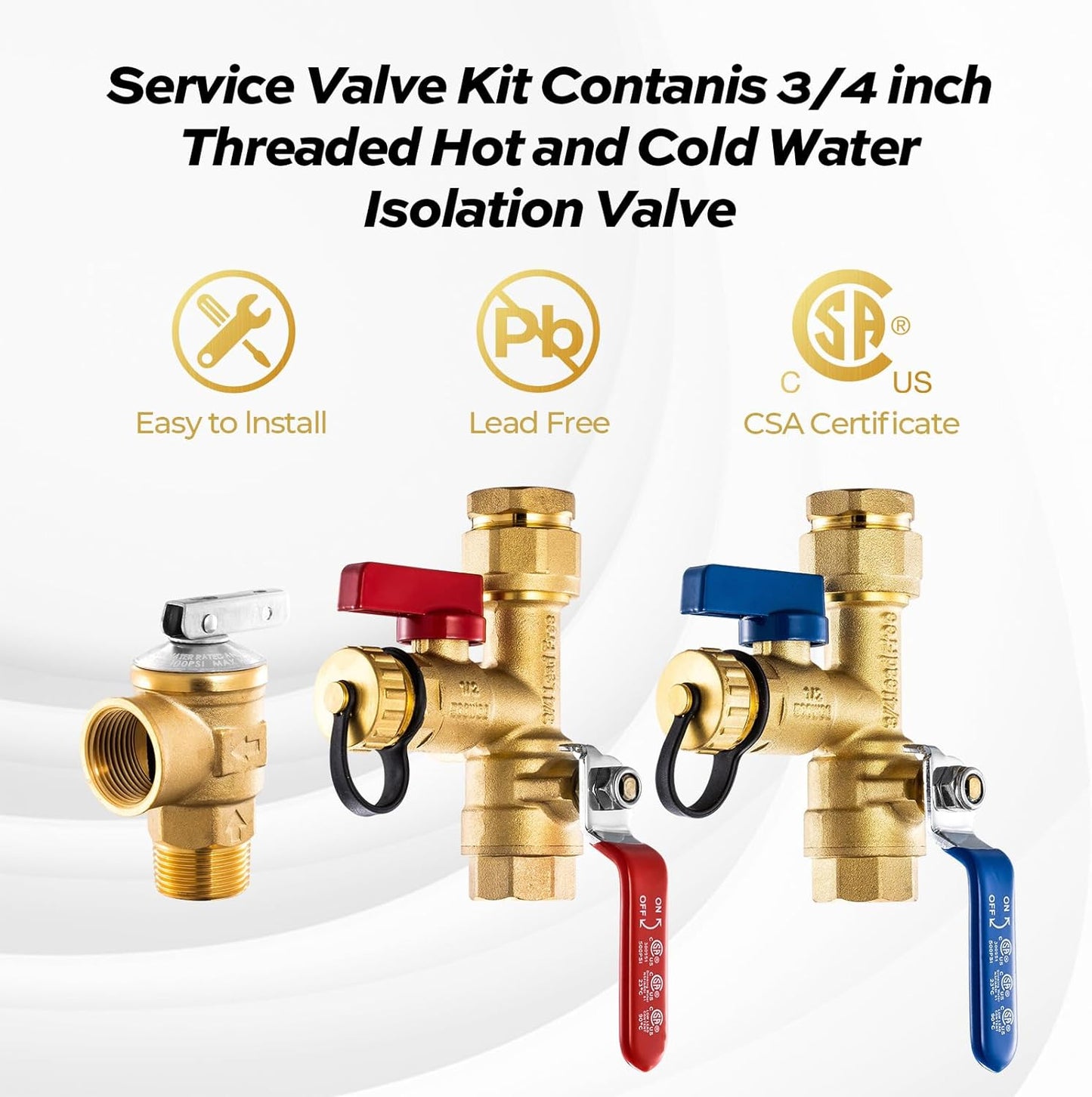 FOGATTI 3/4" Tankless Water Heater Valve Set