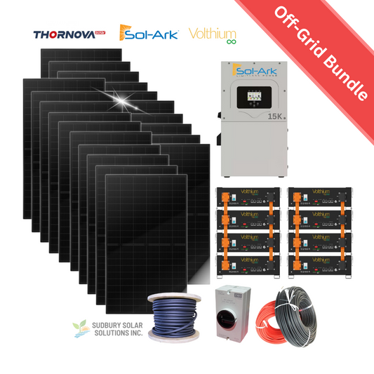 Sol-Ark 15k | Volthium Battery | 500W Thornova Solar Panel | Accessories | LARGE Home Off-Grid Solar Bundle
