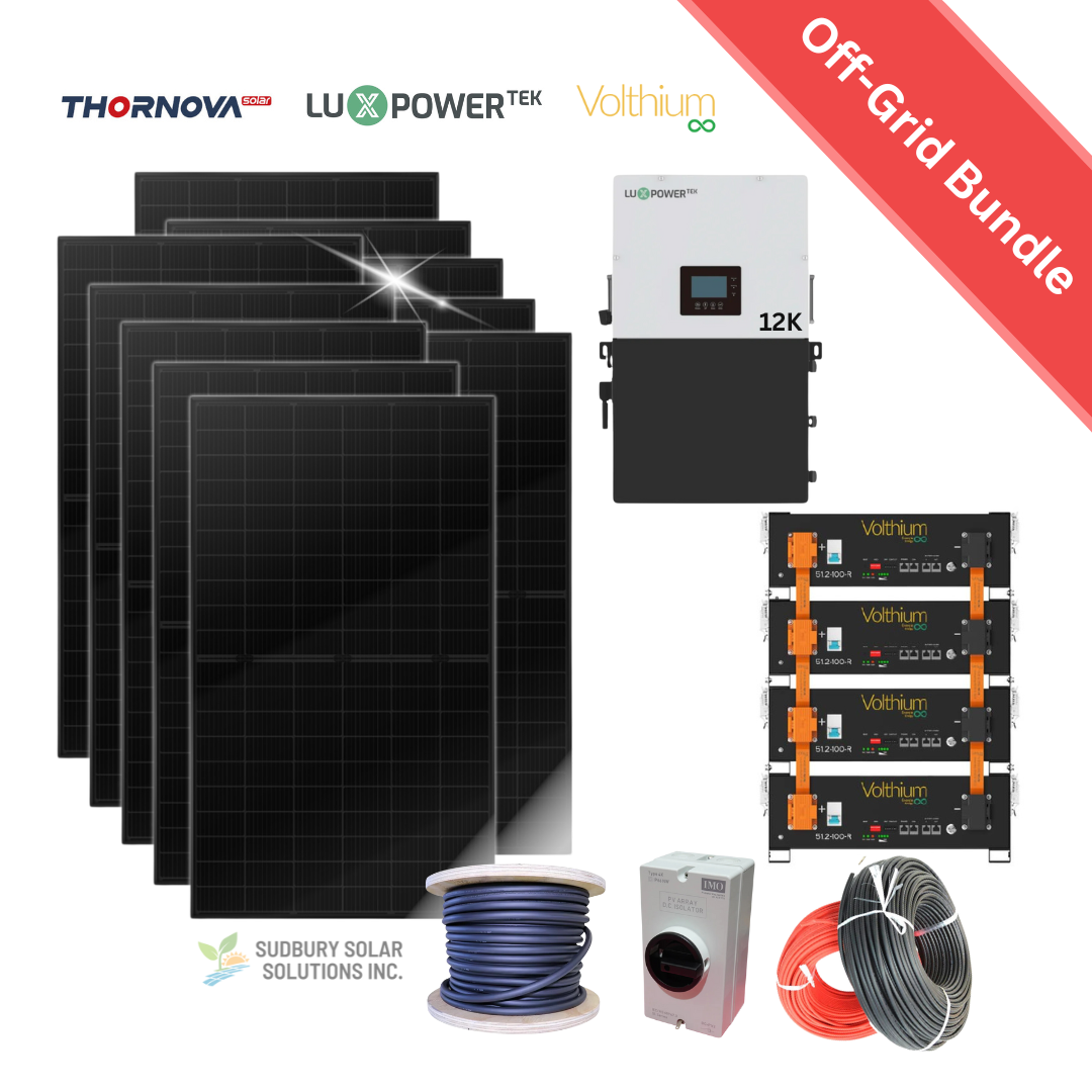 LuxPower 12K Hybrid | Volthium Battery | 500W Thornova Solar Panel | Accessories | Off-Grid Solar Bundle