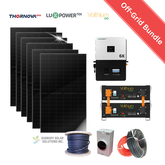 Luxpower 6k | Volthium Battery |500w Thornova Solar Panel | Accessories | Off-Grid Solar Bundle
