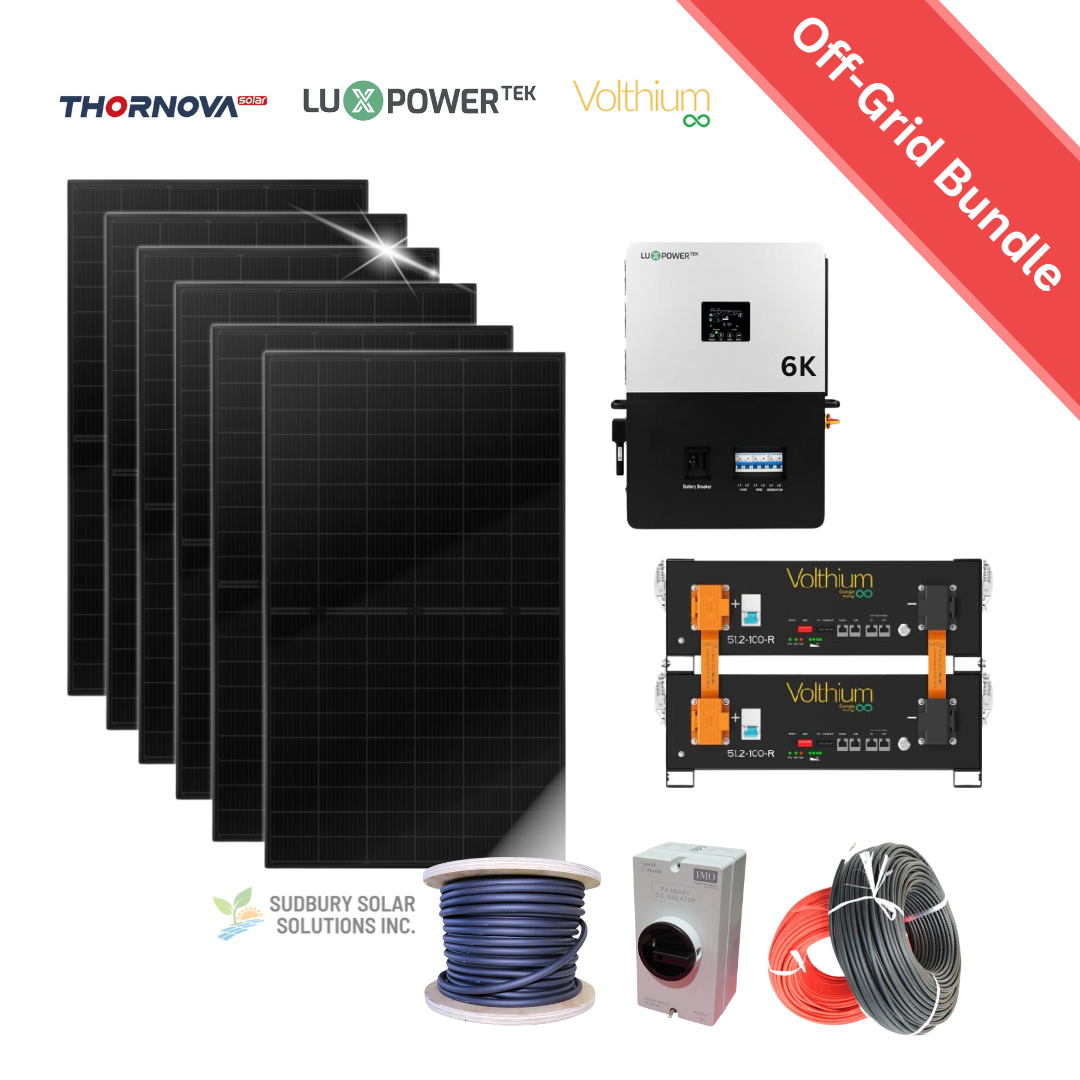 LuxPower 6k | Volthium Battery | 500W Thornova Solar Panel | Accessories | Off-Grid Solar Bundle