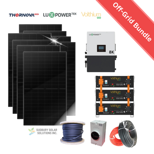Luxpower 8k | Volthium Battery | 500W Thornova Solar Panel | Accessories | Off-Grid Solar Bundle