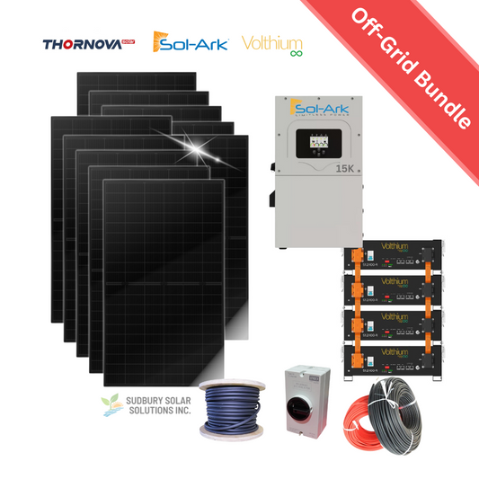 Sol-Ark 15k | Volthium Battery | 500W Thornova Solar Panel | Accessories | Home Off-Grid Solar Bundle