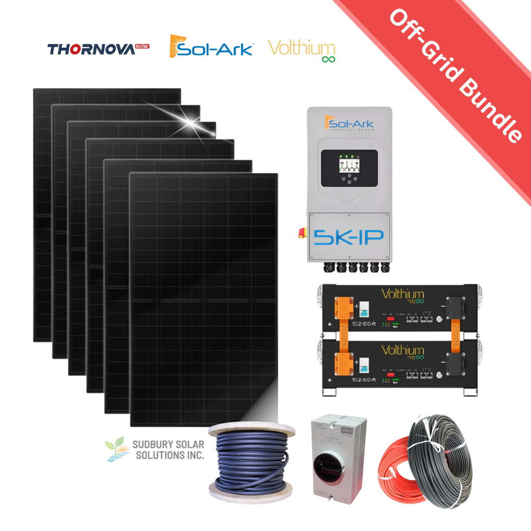 Sol-Ark 5k | Volthium Battery | 500W Thornova Solar Panel | Accessories | Off-Grid Solar Bundle