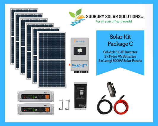 Sol-Ark 5K-1P Inverter + 2 x Pytes V5 Battery + 6 x Longi 500W Solar Panels