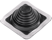 A square black item with rounded corners and a dark purple border, shown on a solid green background.