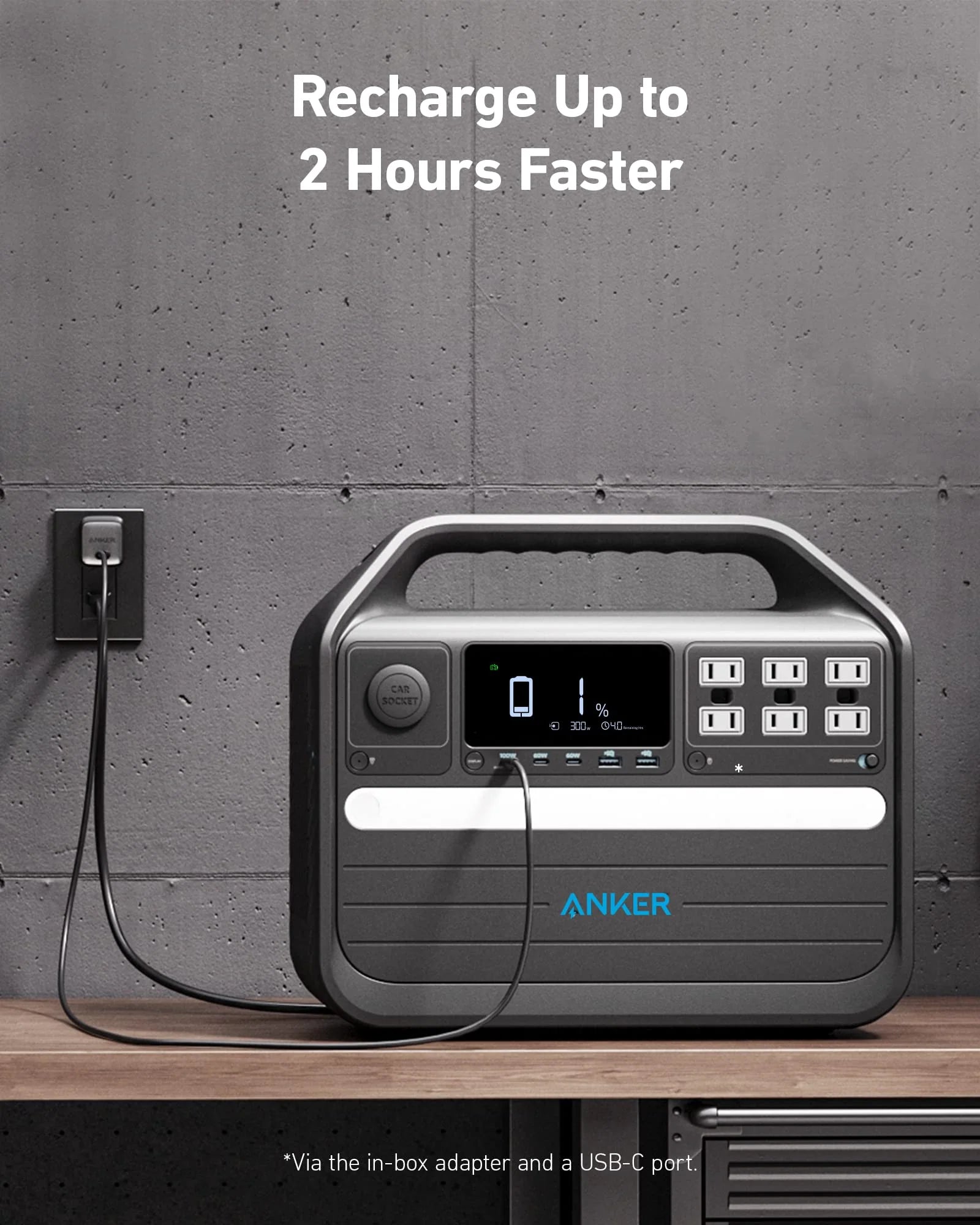 Anker 535 Powerhouse 500-Watt Push Button Start Battery Generator